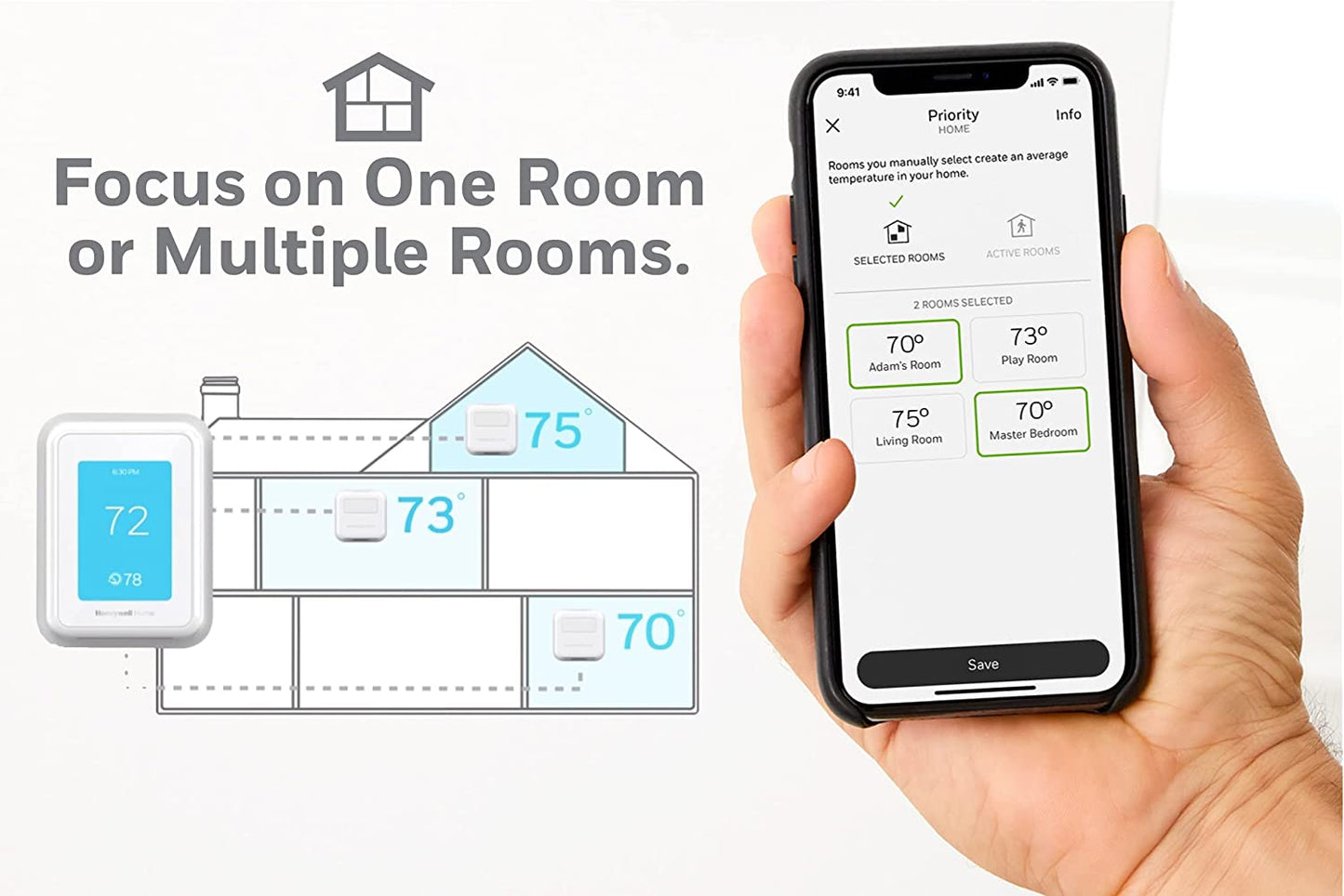 Honeywell Home T9 WiFi Smart Thermostat With Room Sensor