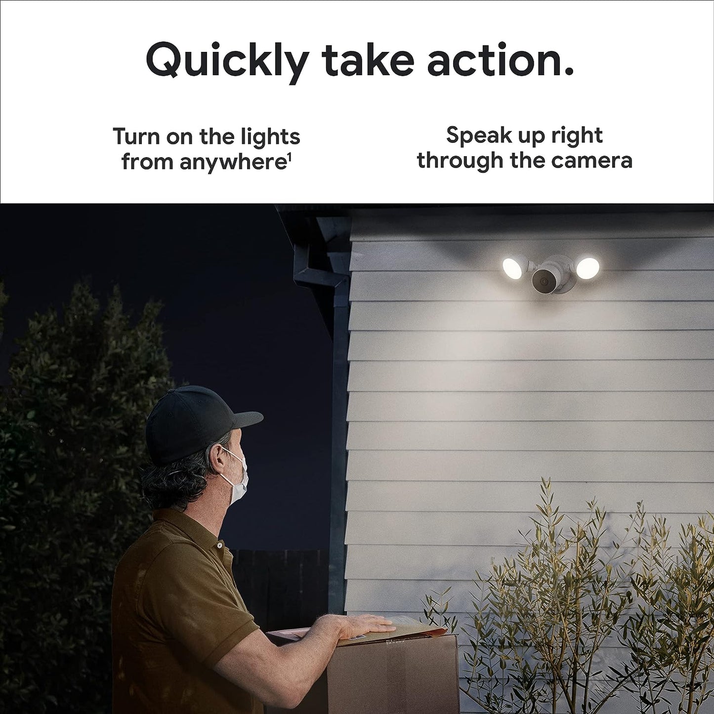 Google Nest CCTV Cameras with Floodlight GA02411-US Snow