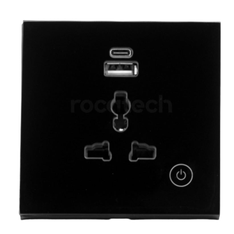 Smart universal power outlet with USB+USBC