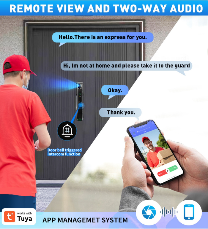 Smart Face ID door lock i8