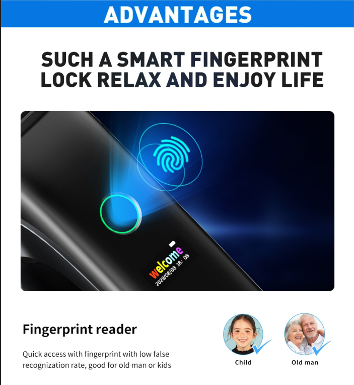 Smart Face ID door lock i8