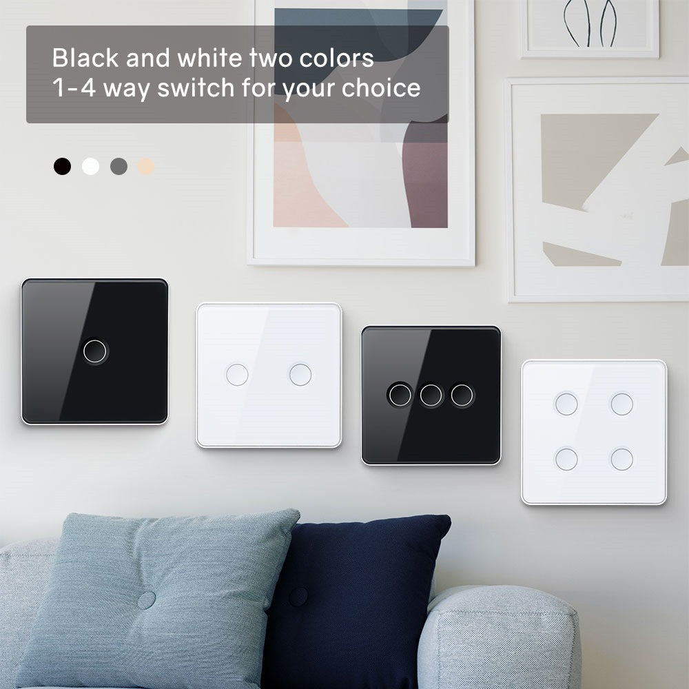 Smart Lights Switch Touch Glass Panel 3D Concave Button - ZigBee