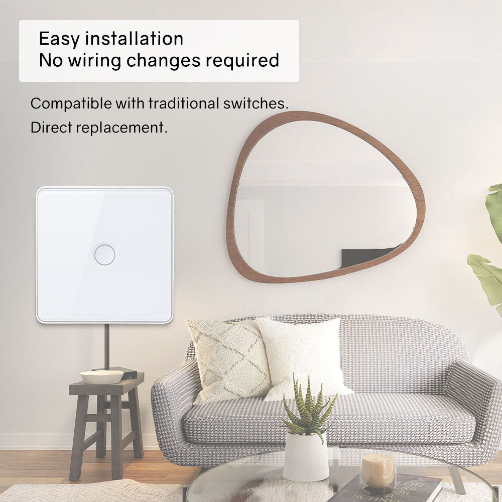 Smart Lights Switch Touch Glass Panel Zigbee 3D Concave Touch Button Rose Gold Outline
