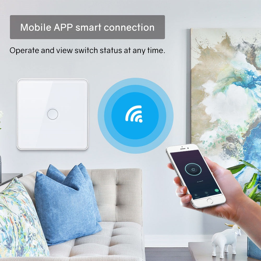 Smart Lights Switch Touch Glass Panel Zigbee 3D Concave Touch Button Rose Gold Outline