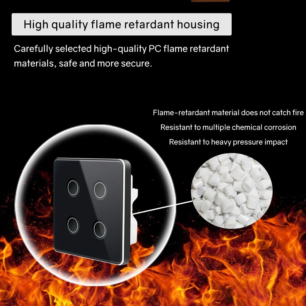 Smart Lights Switch Touch Glass Panel Zigbee 3D Concave Touch Button Rose Gold Outline