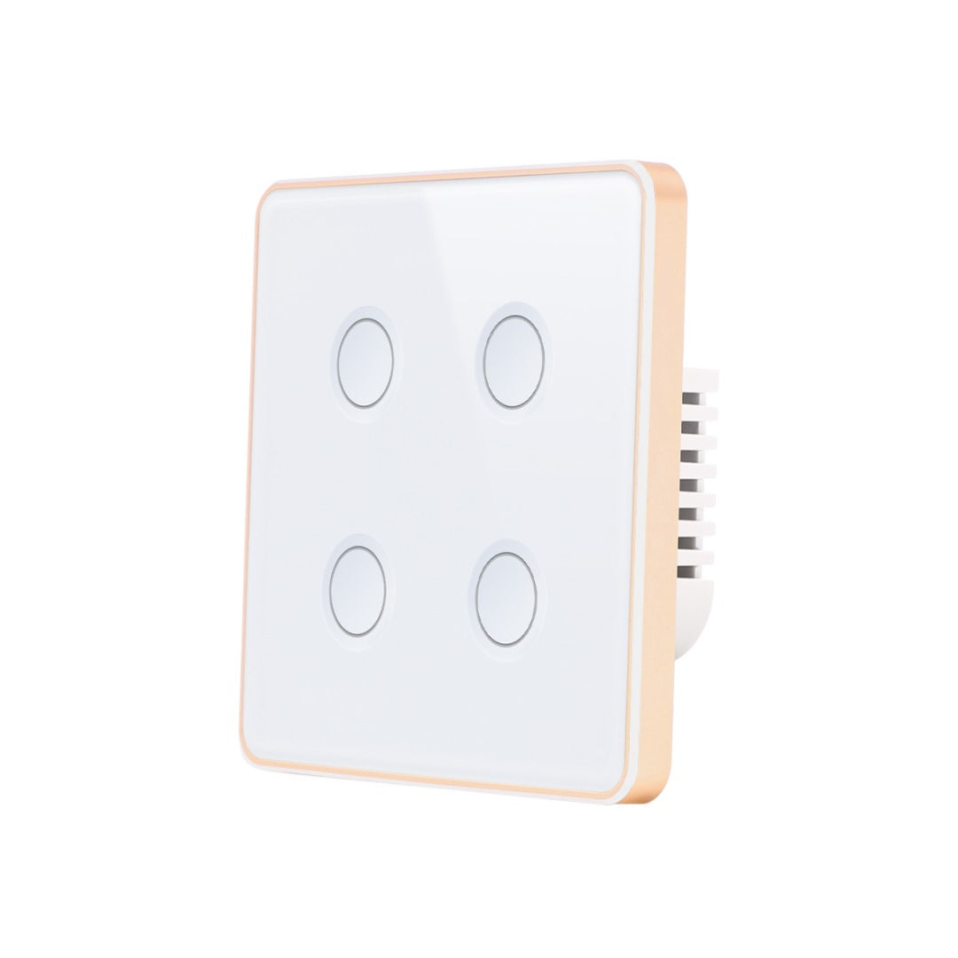 Smart Lights Switch Touch Glass Panel Zigbee 3D Concave Touch Button Rose Gold Outline