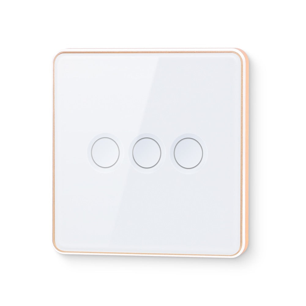 Smart Lights Switch Touch Glass Panel Zigbee 3D Concave Touch Button Rose Gold Outline