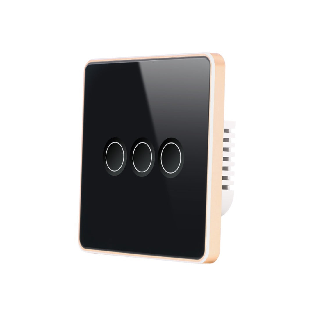 Smart Lights Switch Touch Glass Panel Zigbee 3D Concave Touch Button Rose Gold Outline