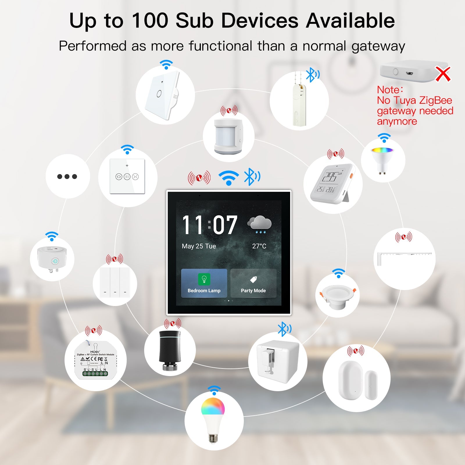 Smart home control panel 4 inches built in AMP