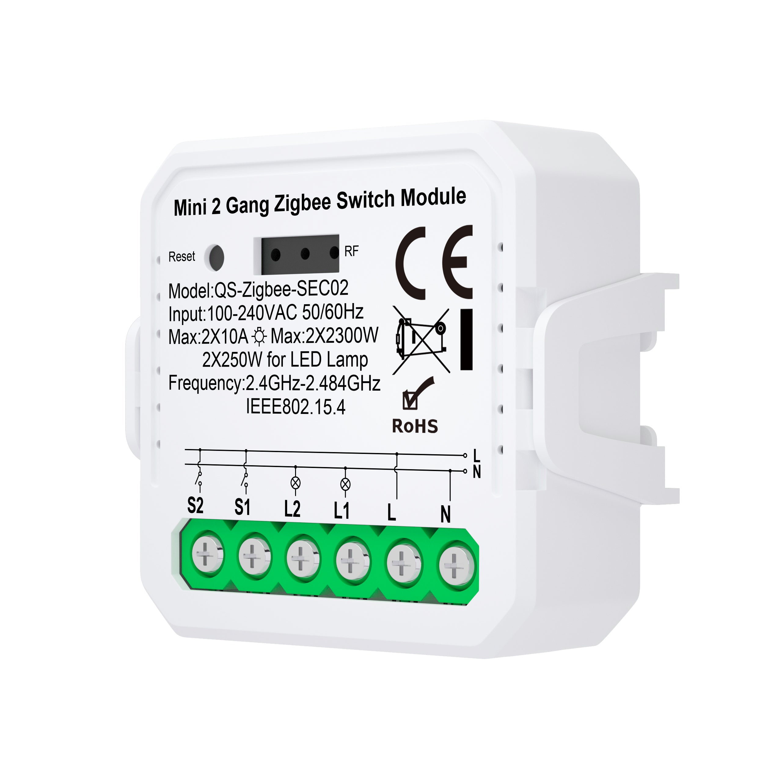 Smart switch module ZigBee 2gang