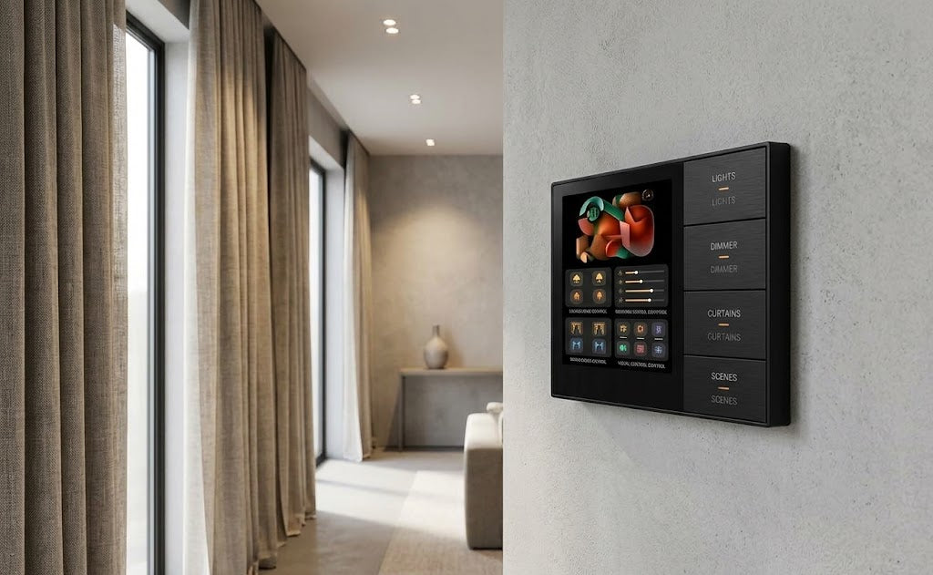 Smart lights & curtain control panel ZigBee 4 gang