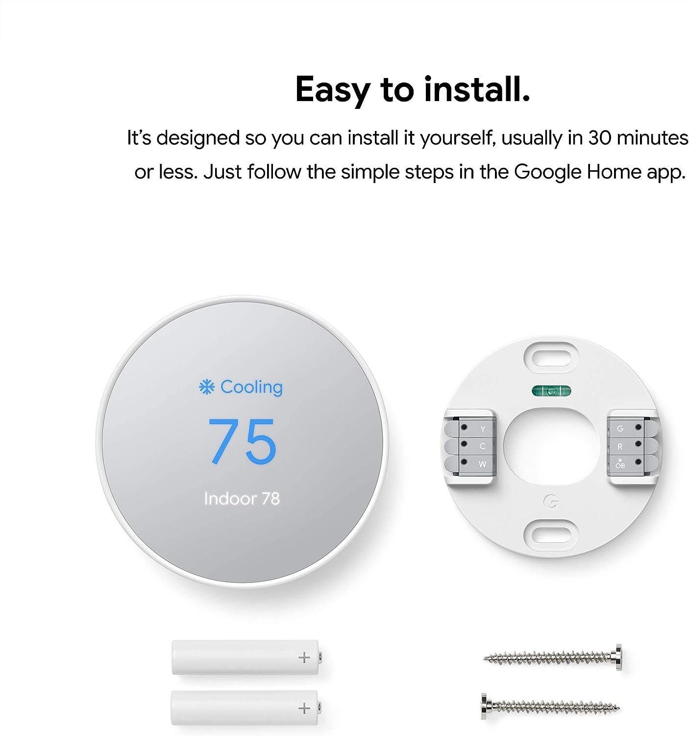 Google Nest Thermostat Trim Plate| GA01837-US Snow
