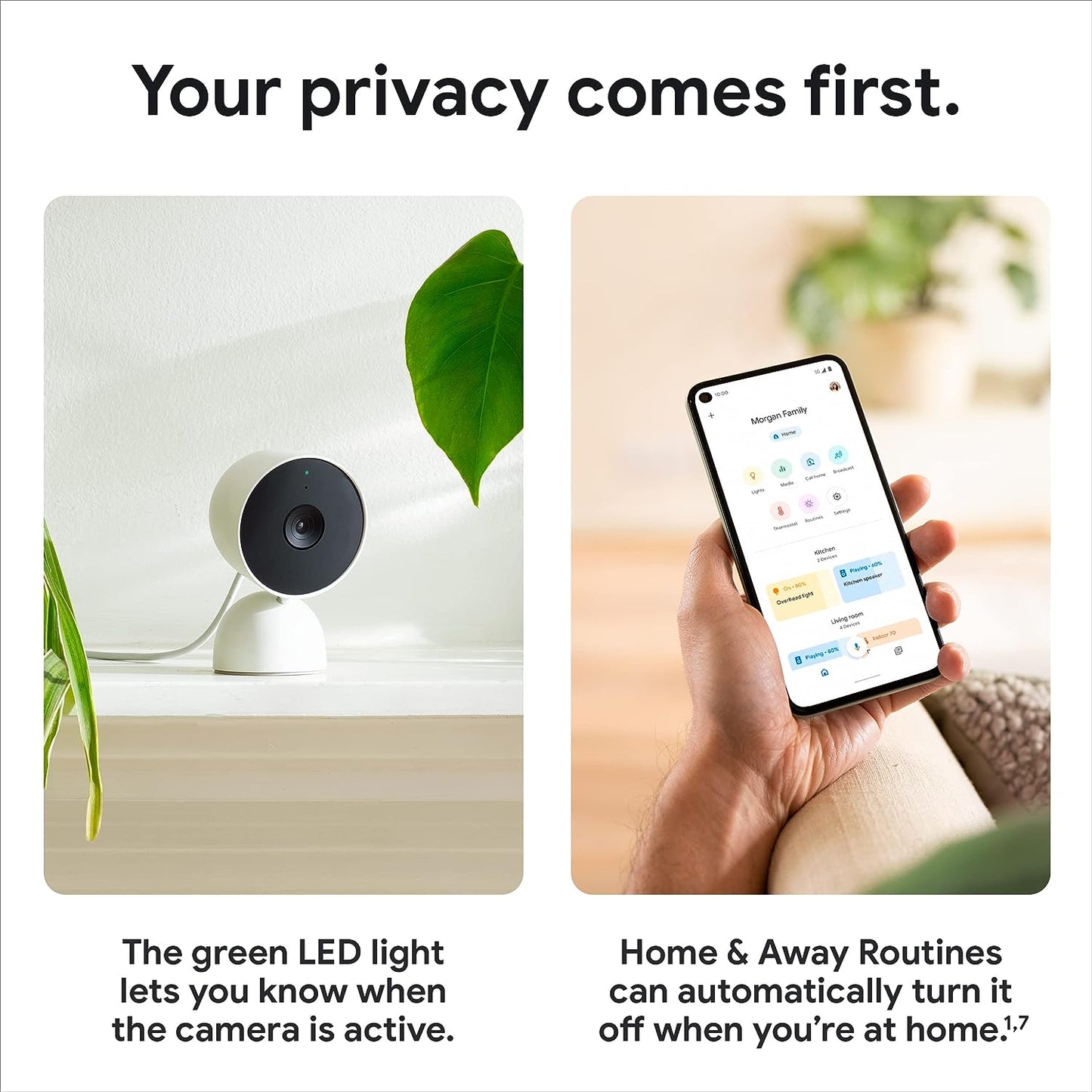 Google Nest CCTV Camera Indoor Wired GA01998-US Snow