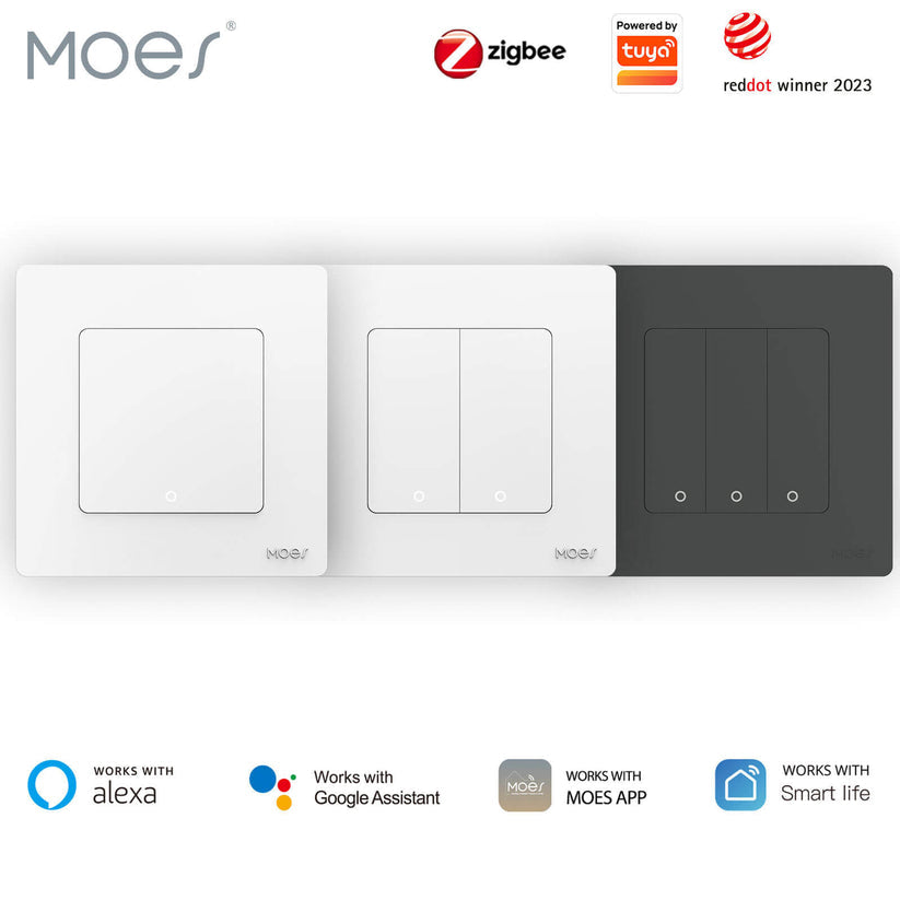 MOES 2nd Star Ring Smart ZigBee3.0 Push Button Light Switch