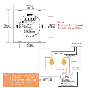 Smart light Switch Touch Zigbee